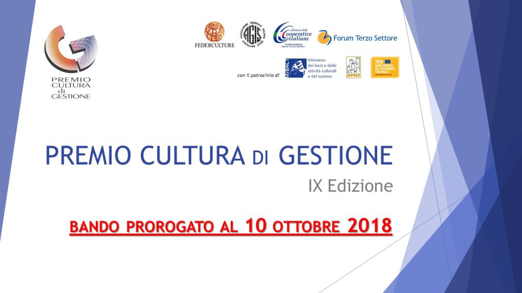 Al via il bando della IX edizione del Premio Cultura di Gestione