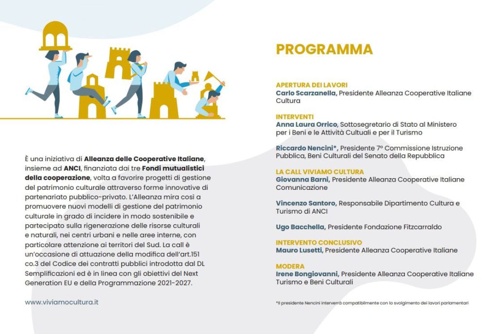 Alleanza Cooperative lancia “Viviamo Cultura”